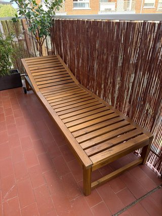 Tumbona exterior IKEA NÄMMARÖ madera y tela