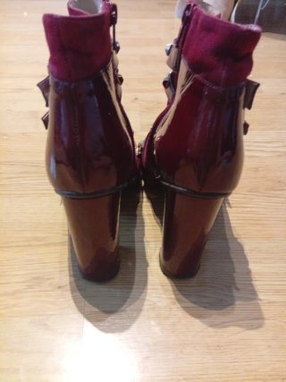 Botines Lodi Ante y Charol Burdeos Talla 37