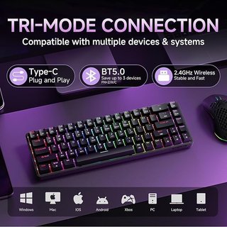 Dierya DK68 Teclado Mecánico Inalámbrico 68 Teclas