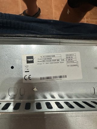 Placa de inducción Teka nueva