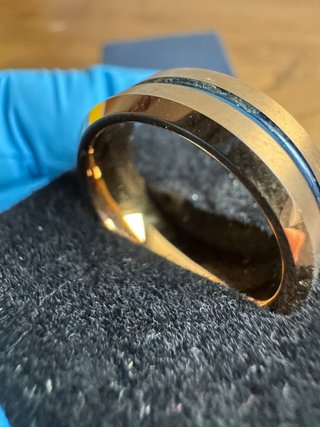 Anillo Tungsteno Hombre Dorado y Azul