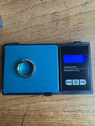 Anillo Tungsteno Hombre Dorado y Azul