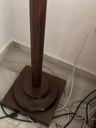Lámpara de pie madera y tela