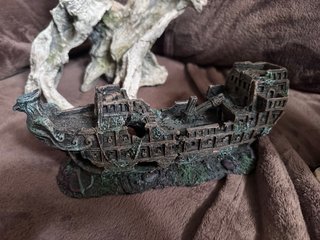 Pack decoración acuario: barco , raices y rocas