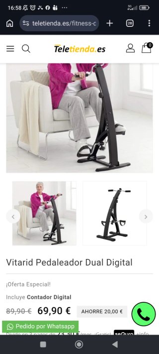Pedalera rehabilitacion personas mayores