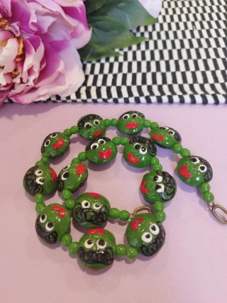 Collana vetro perle faccine