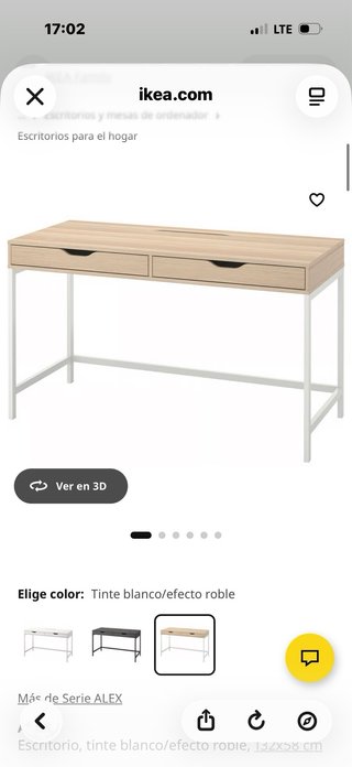 Escritorio y cajoneras con ruedas