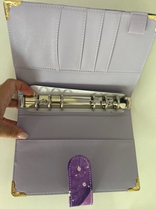 Agenda A6 com capa mármore roxo