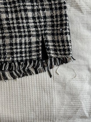 Falda cuadros blanco y negro talle alto