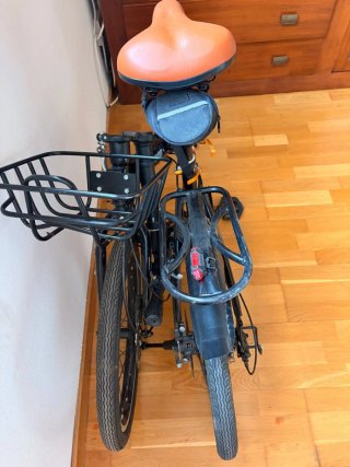 Bicicleta plegable KENROD negra con cesta