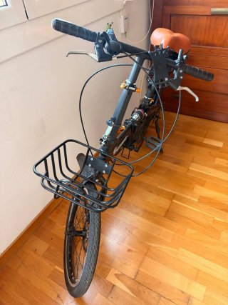 Bicicleta plegable KENROD negra con cesta
