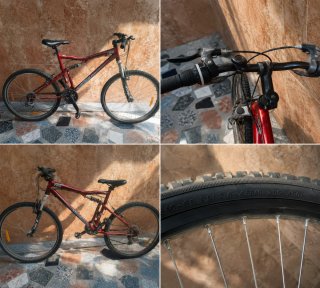 Bicicleta de montaña roja