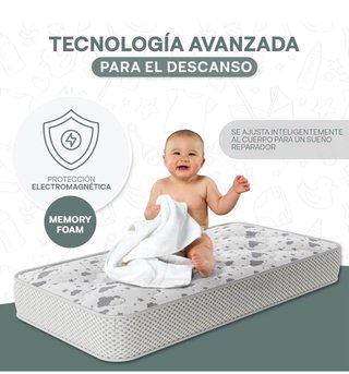 Colchón Cuna Bebé Nubes y Estrellas