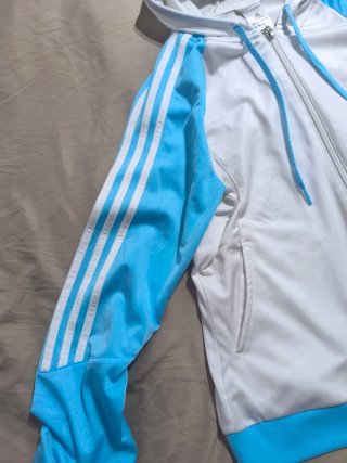 Chaqueta Adidas Mujer Azul y Blanca