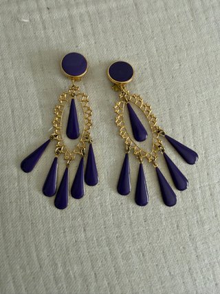 Pendientes Flamenca Dorados y Morados