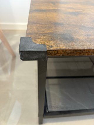 Mesa baja café nueva madera y metal