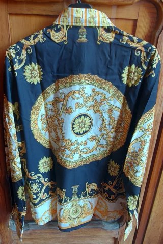 Camicia stile barocco oro e bianco