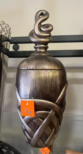 Jarrón Cerámica Plateado Diseño Único