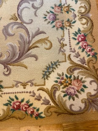 Alfombra lana dibujo floral beige/multicolor