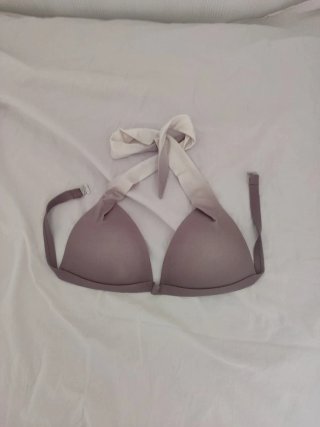 Top bikini beige e grigio