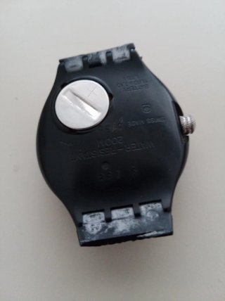 Orologio Swatch solo quadrante nero arancio