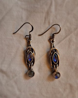 12 Pendientes Plata 925 con Piedras Semipreciosas