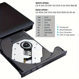 Grabadora Reproductor Externa USB 3.0 CD/DVD RW