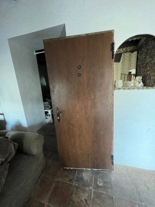 Puerta de entrada metal imitación madera rústica