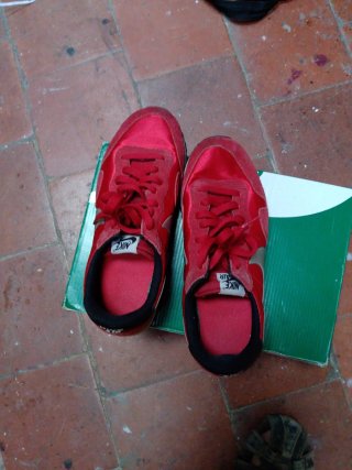 Zapatillas Nike Air Rojas y Plateadas