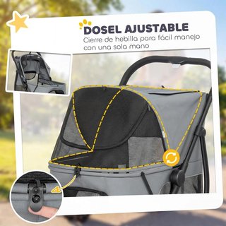 Carrito Plegable para Perros 3 Ruedas Todo Terreno