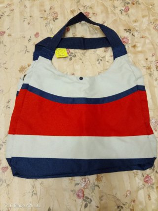 Borsa mare Every Day righe blu, rosse