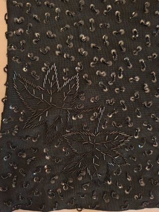 Top Negro cuello halter con Lentejuelas y Cuentas