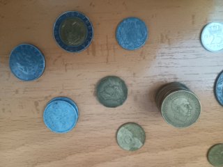 Moneda Quarter Dollar USA y varias monedas antigua