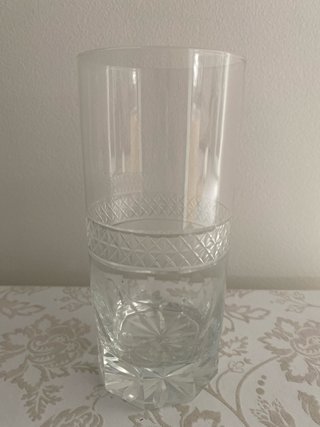 Juego cristal tallado Arteco con detalles plata