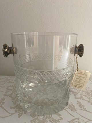 Juego cristal tallado Arteco con detalles plata