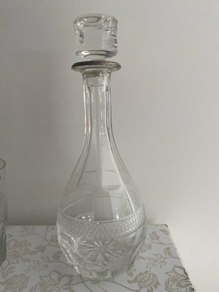 Juego cristal tallado Arteco con detalles plata