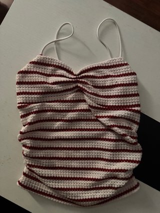 Top Shein rayas rojo y blanco