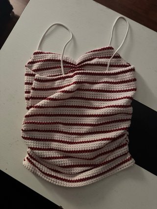 Top Shein rayas rojo y blanco