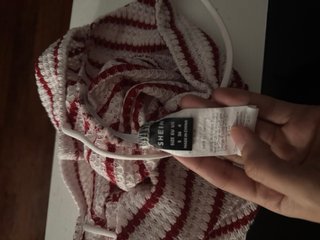 Top Shein rayas rojo y blanco