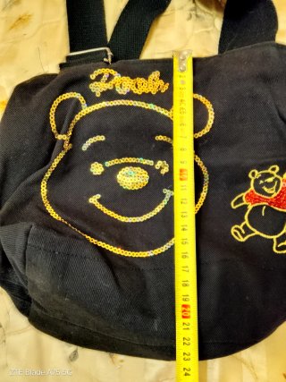 Borsa Winnie the Pooh Disney nera con paillettes