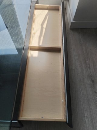 Mesa de centro cristal y madera
