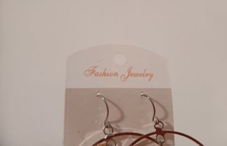 Pendientes Aro con Cuentas Naranja