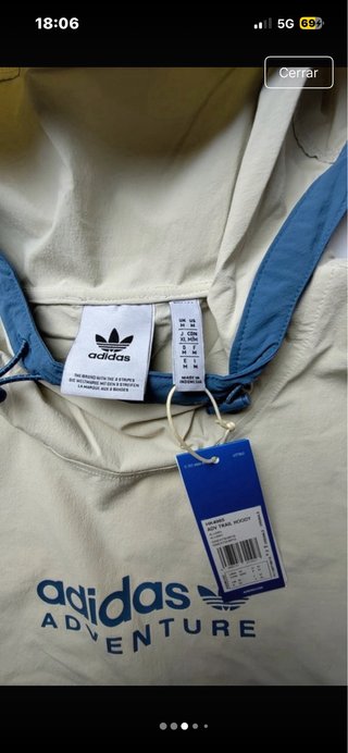 Adidas Adventure Anorak Beige y azul claro Talla M