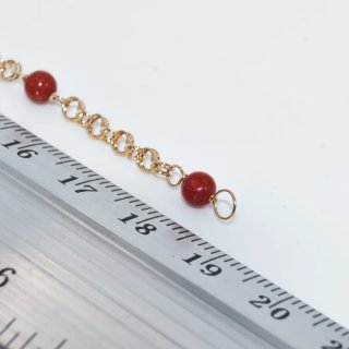 Pulsera Oro 18k Coral y Placa Central