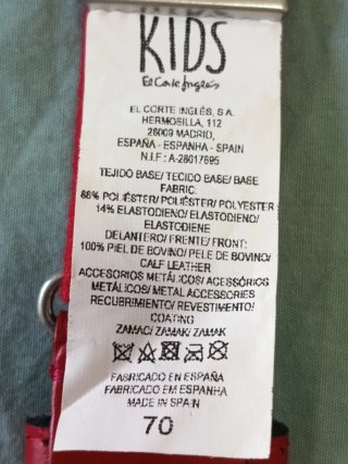 Cinturón infantil rojo