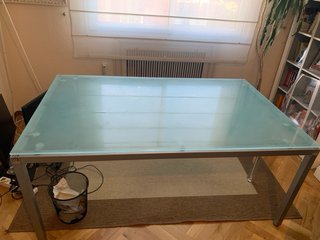 Mesa despacho cristal templado metal