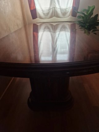 REGALO Mesa de comedor de madera marrón RECOGER
