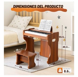 Piano Infantil Madera 37 Teclas