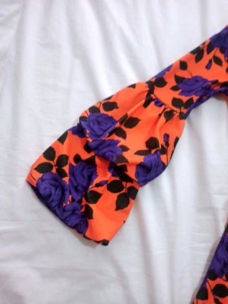Vestido ASOS T-XS Naranja/Morado Flores