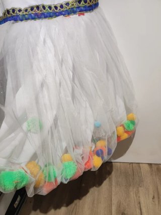 Vestido Minnie Pompones Blanco